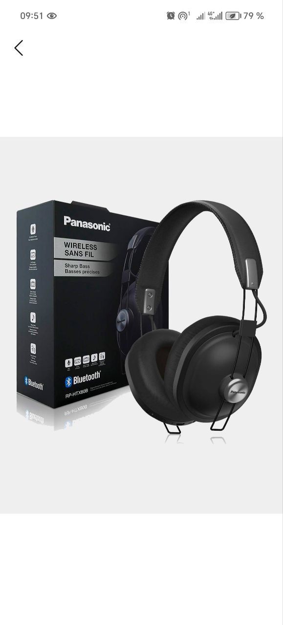 Продаются блютуз наушники Panasonic RP-HTX80B Orinal 100%
