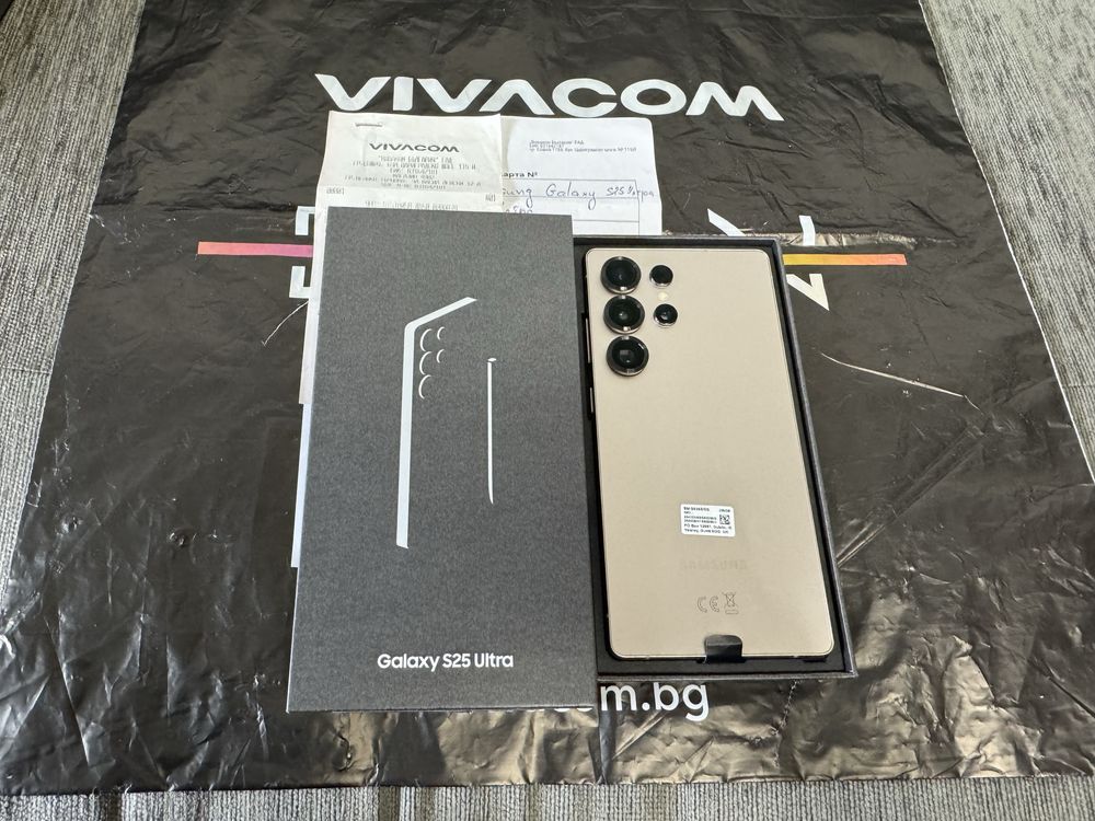 KATO НОВ 256GB Samsung Galaxy S25 Ultra Гаранция Vivacom 2027 Tit Gray