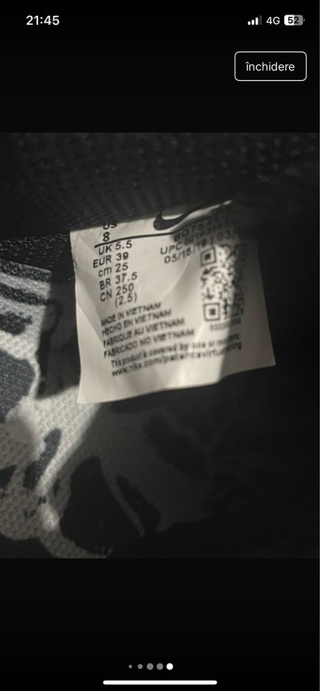 air force 1 skeleton marimea 39