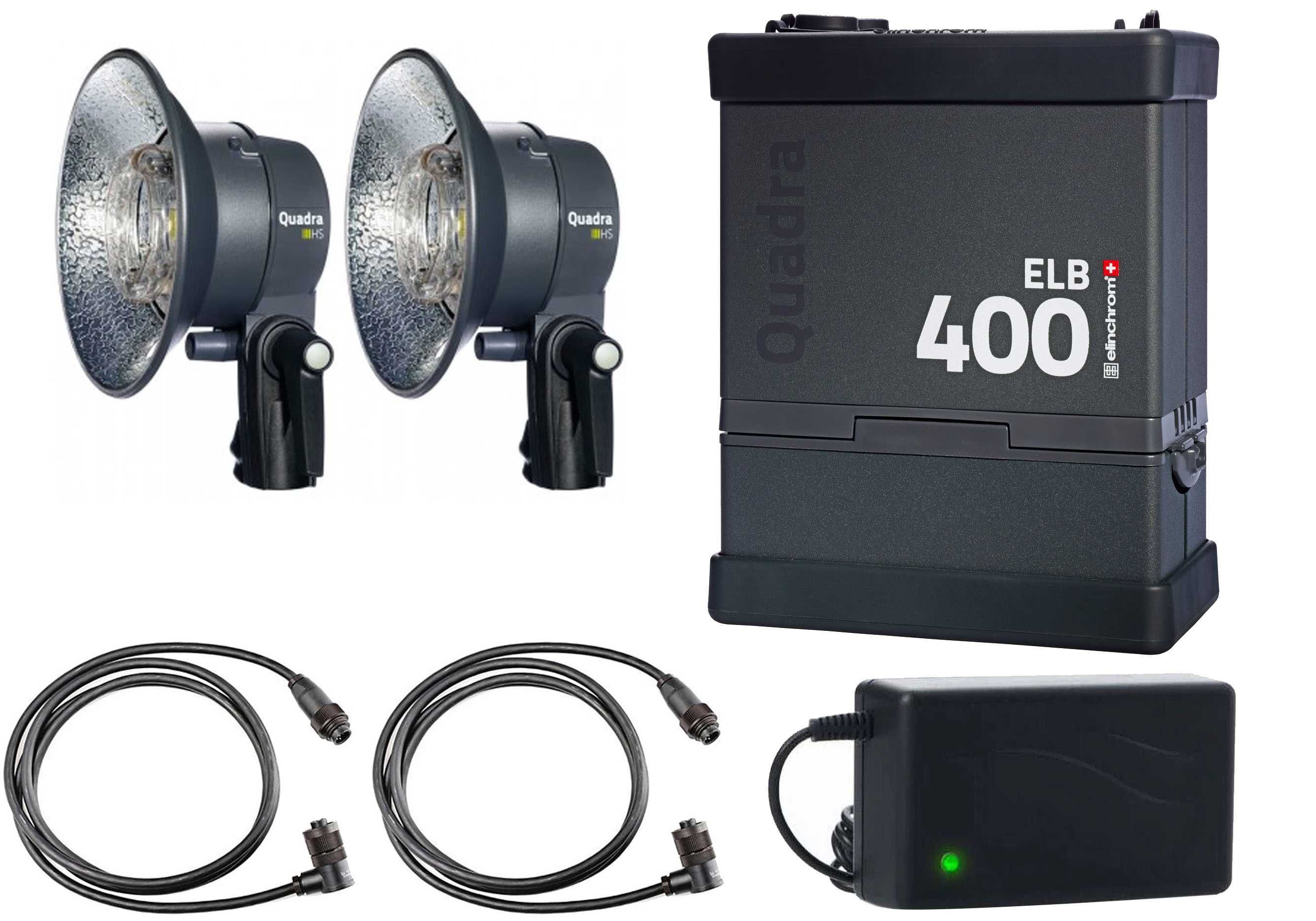 Elinchrom ELB400 cu 2 blitzuri Quadra HS si Ringflash