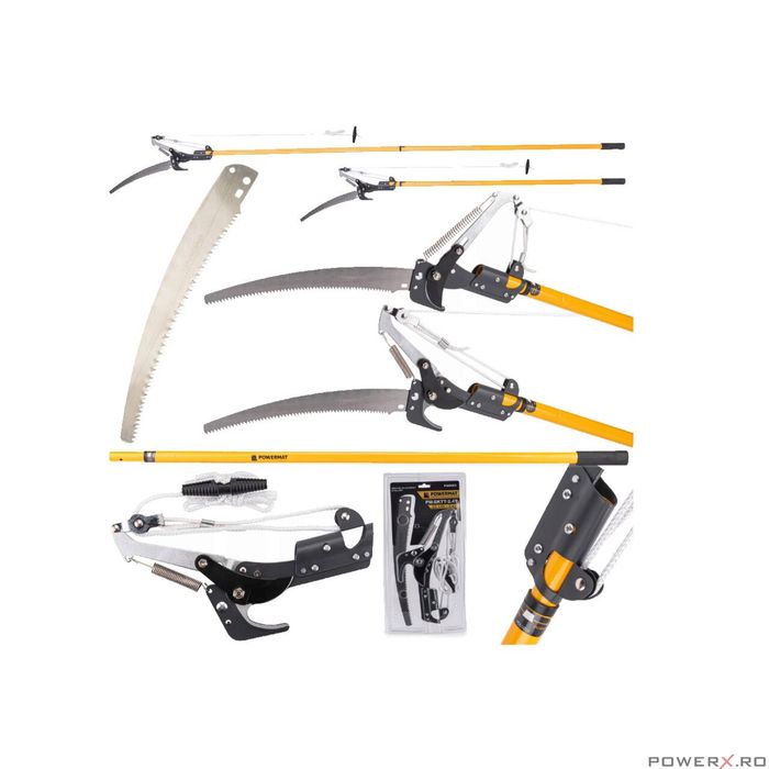 Fierastrau manual pentru gradina, cu brat telescopic 2.4m, Powermat