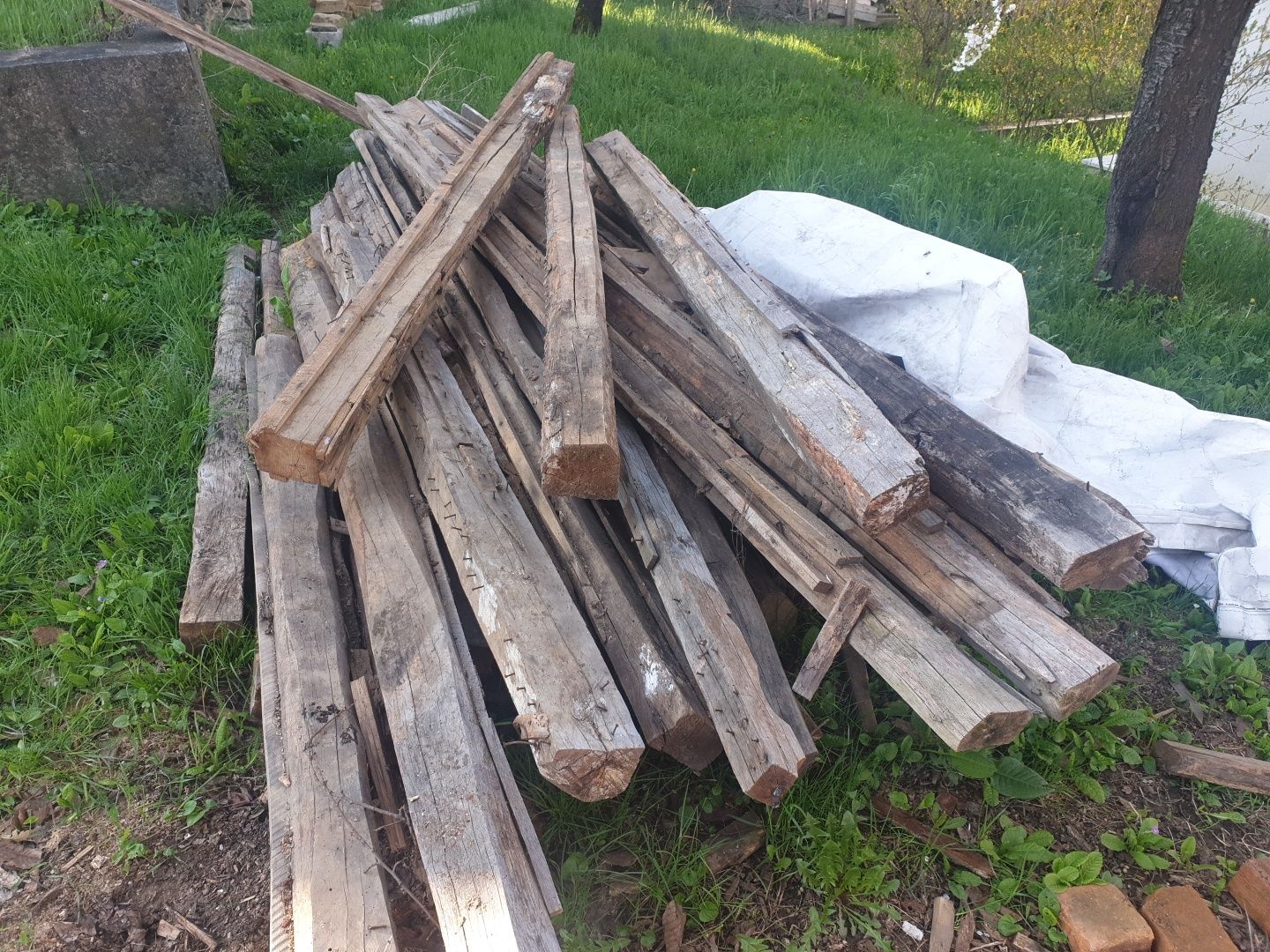 Дъбови стари греди материал Oak timber дъб