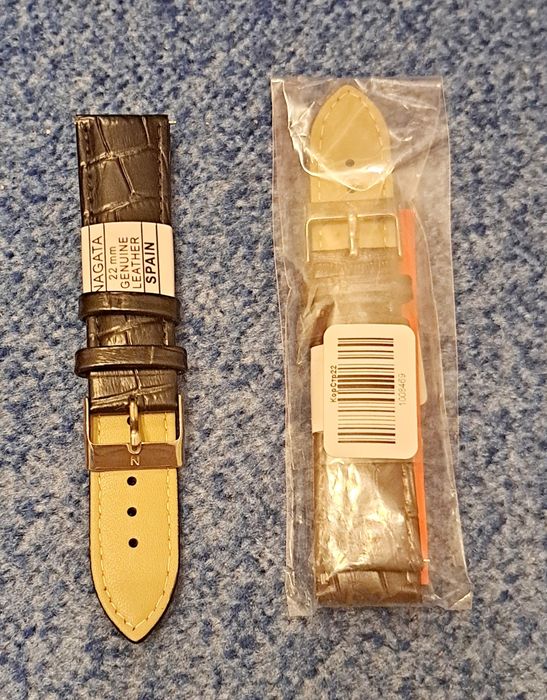 Ремешок на часы, кожаный, 22 мм,  новый