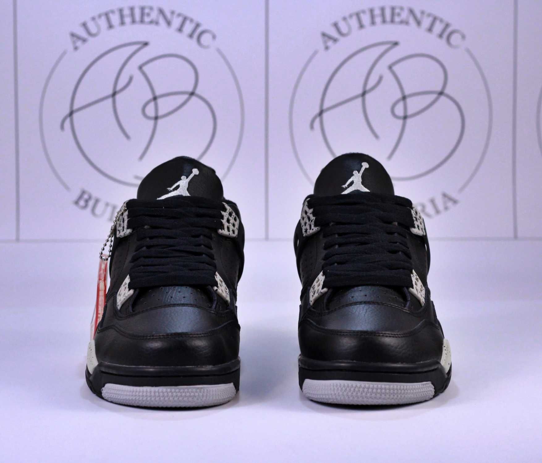 Nike Air Jordan Retro 4 Black Cat Ama Manierre Black Canvas Black Oreo