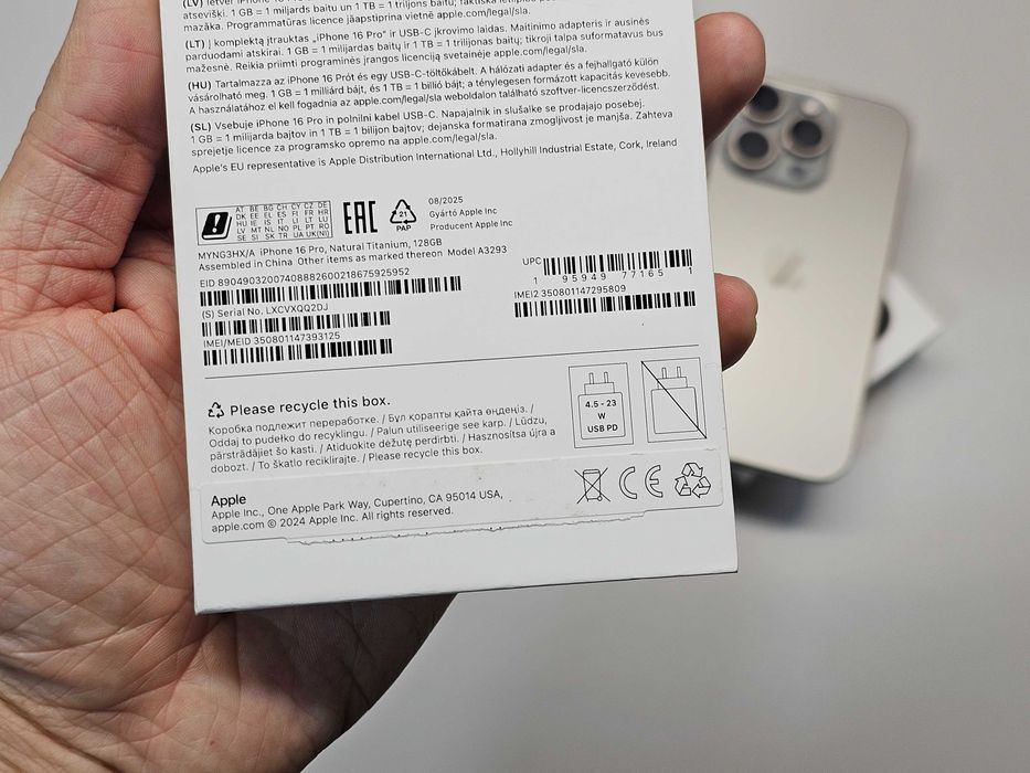 ПРОДАМ iPhone 16 PRO (128GB) Natural / SIM. Практический НОВОЕ 100%