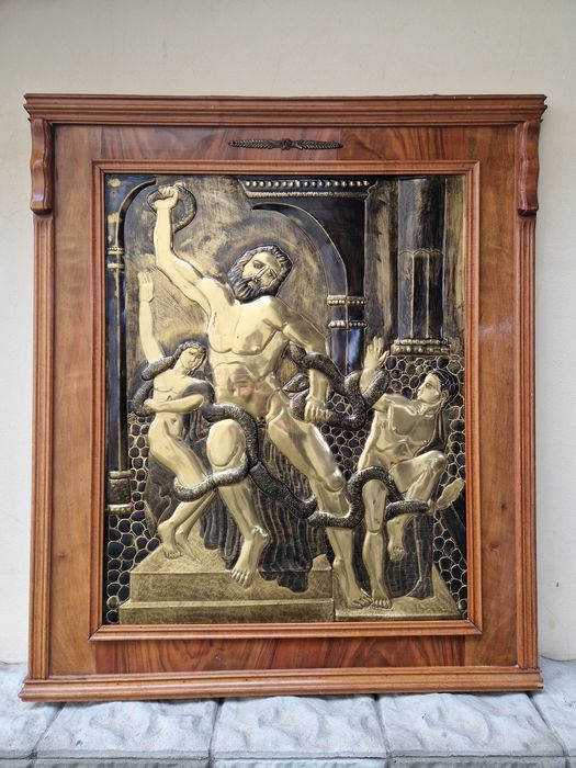 Превъзходна огромна медна картина пано рамка