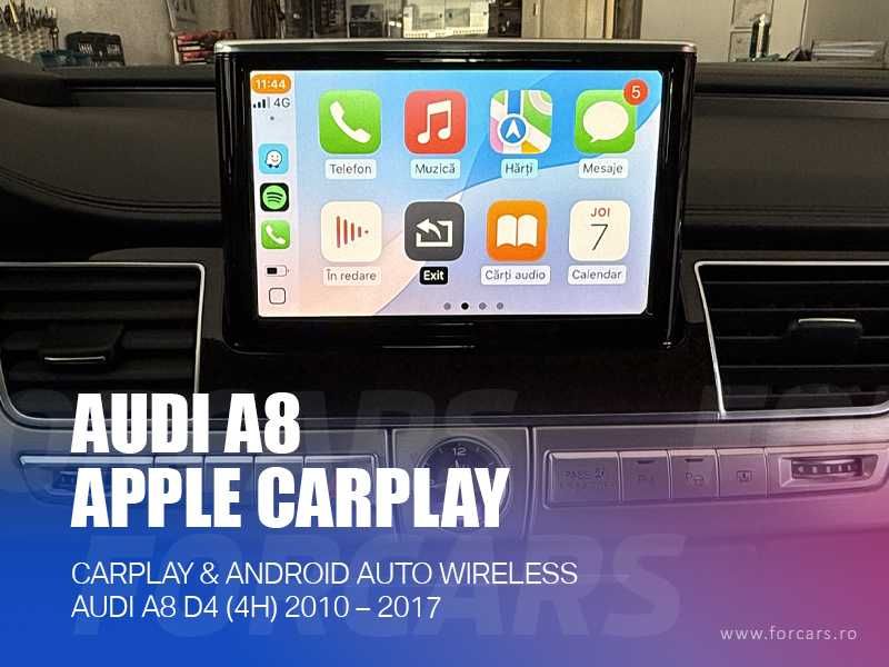 Apple CarPlay & Android Auto Wireless pentru Audi A8 (4H) 2010–2017