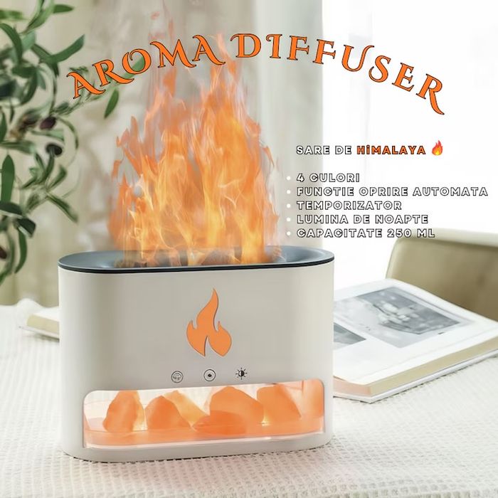 Difuzor Aromaterapie, Umidificator cu Sare de Himalaya 250ml