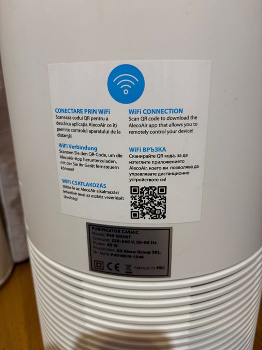 Purificator de aer AlecoAir P40 SMART, Wi-Fi, Lampa UV-C, TRUE HEPA