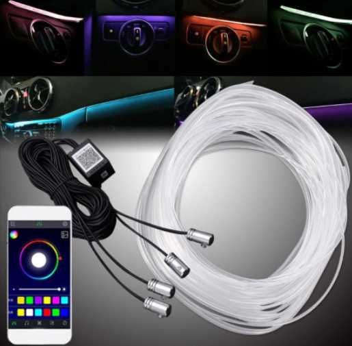 Banda LED lumini ambientale 6M aplicatie iOS Android Fir Neon