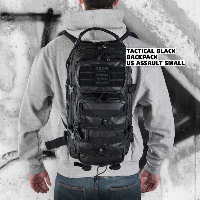 RUCSAC MILTEC Tactical Black 36 Litri - Ghiozdan Impermeabil Militar