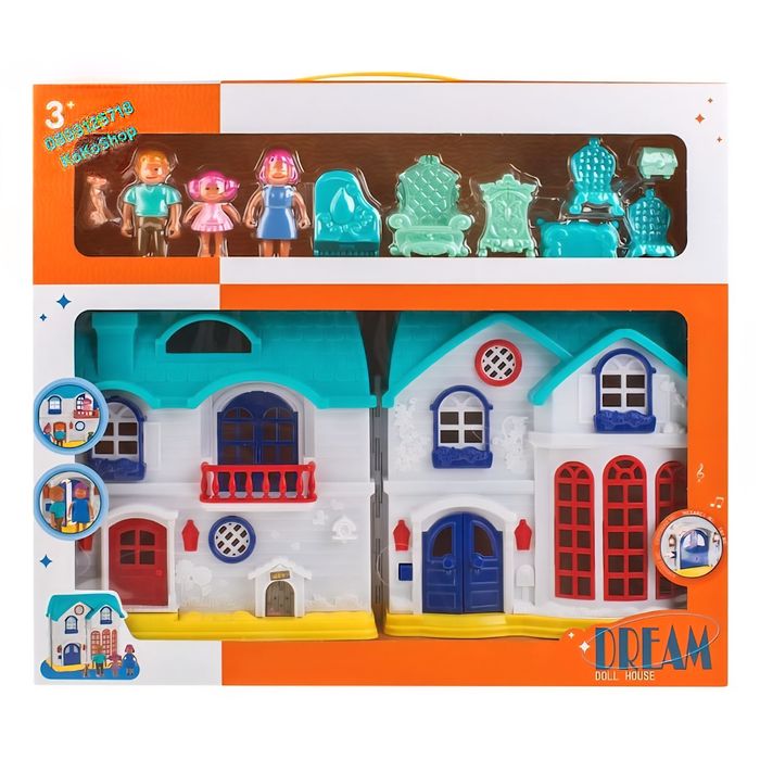 Къща за кукли/ къща със семейство кукли и обзавеждане