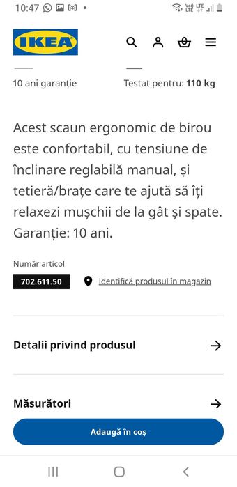 Scau de birou stare împecabila