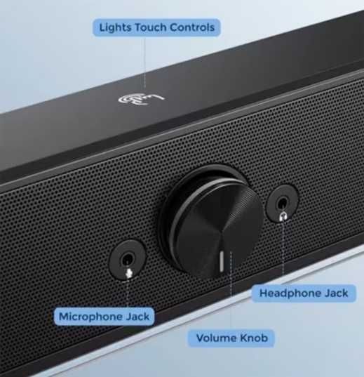 Kомпютърни високоговорители LEERFEI-E1415-RGB, Plug&Play, 16 инча