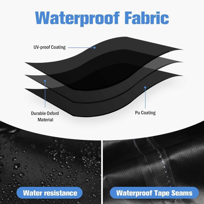 Кръгъл защитен калъф за градински мебели, водоустойчив, 128 x 71 см