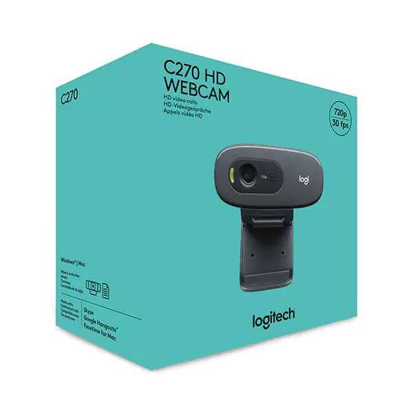 C270 HD Webcam/cameră web Logitech, pentru Zoom, WebEx  și Teams