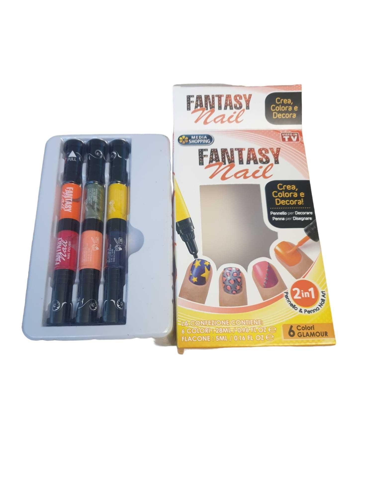 Kit de design unghii Fantasy Nail  - set 3 penuri x6 culori