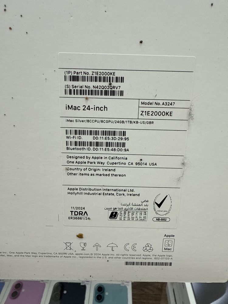 iMac 24 inch M4 24 / 1TB SSD 2024