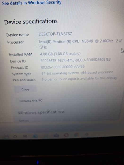 Laptop  Acer Aspire Perfect functional ddr3