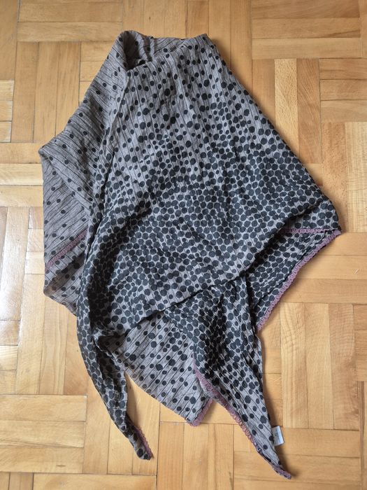 Șal Triunghiular Damă Beatrice .b, Plissé, Buline, Made in Italy