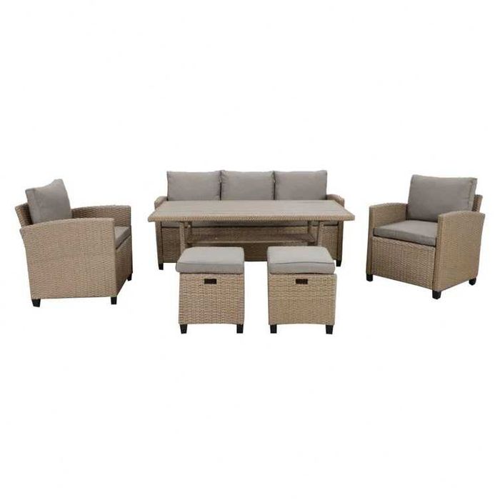 Set mobilier de gradina/terasa 2 fotolii canapea 2 taburete și masa