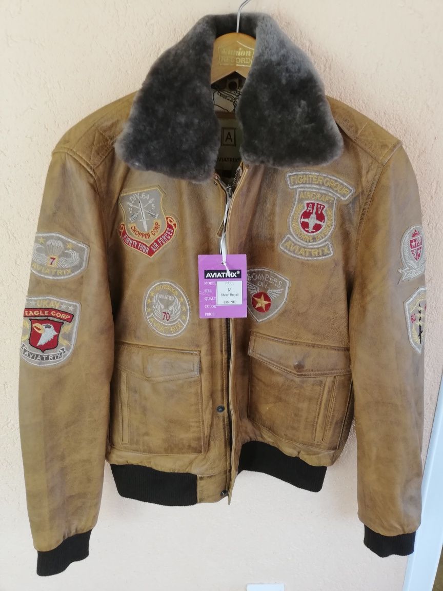 Geaca nouă piele Aviatrix M bărbați Aviator
