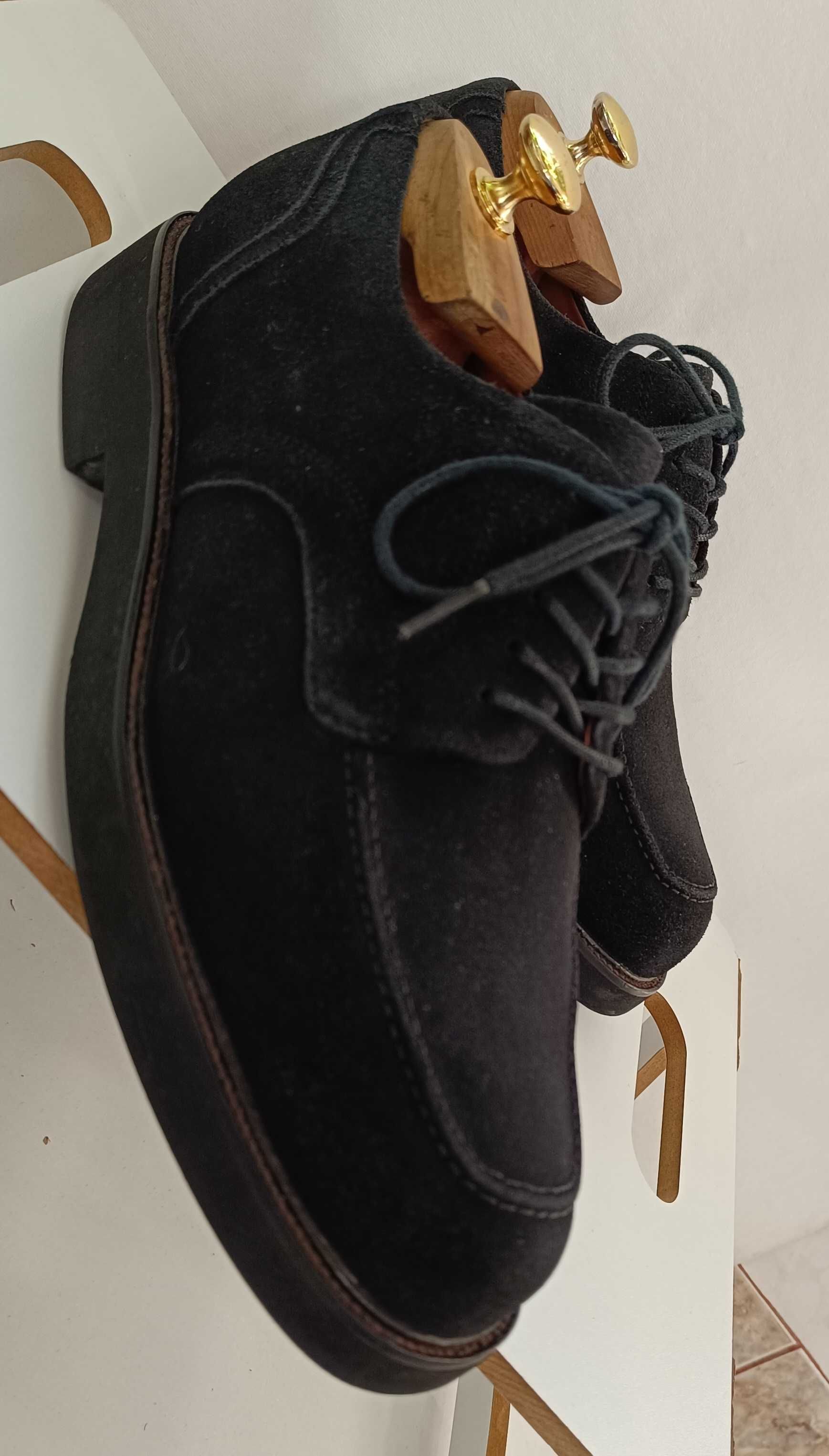Pantofi derby 42.5 43 split toe Rockport piele naturala moale suede