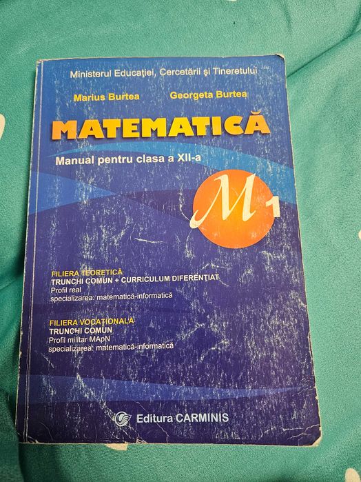 Manual matematică clasa a XII-a Editura Carmins