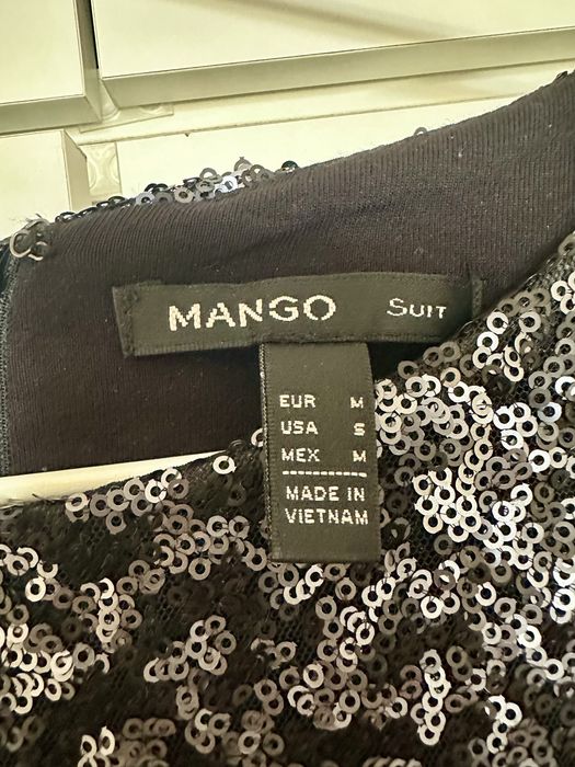 Mango черна рокля с пайети