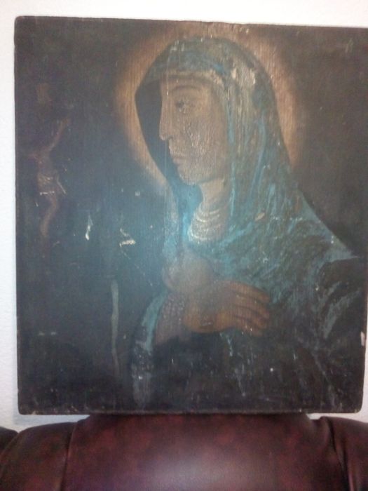 Vand Icoana veche pe lemn,Nuduri,FructieraArtNouveau