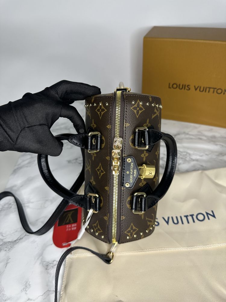 Geanta de lux Louis Vuitton speedy trunk 20 piele canvas cutie cadou