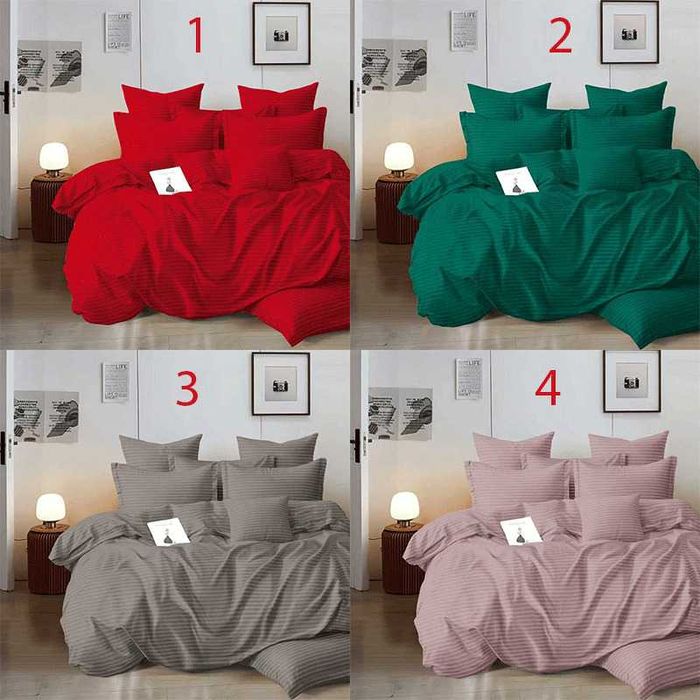 Lenjerii de pat damasc pentru pat dublu 2 persoane Sonia finet 6 piese