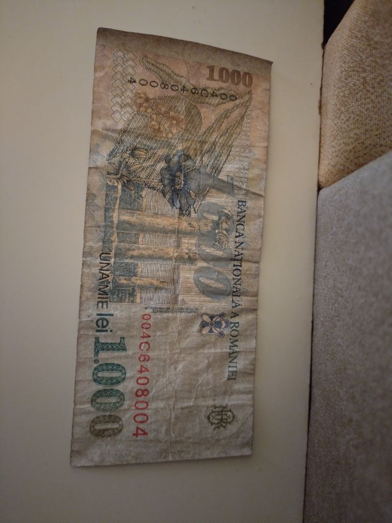 Bancnotă de 1.000 lei, una mie, 1998