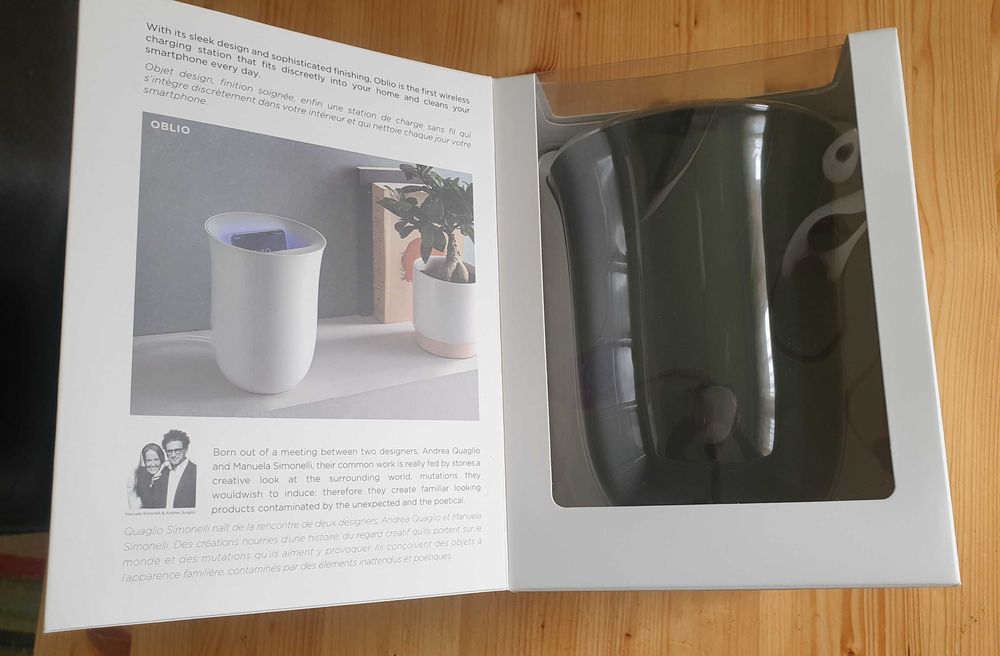 Stație wireless 2in1 încărcare și sterilizare telefon. Sigilat. Lexon