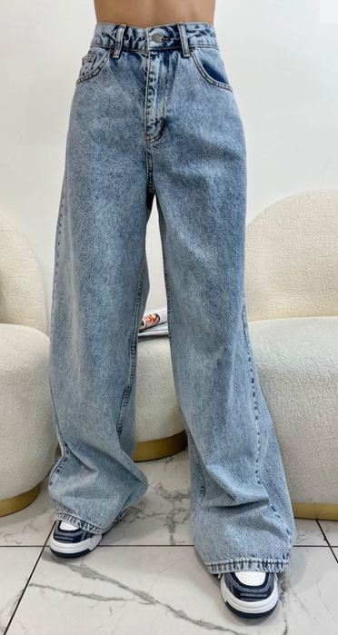 Дамски дънки с висока талия - L