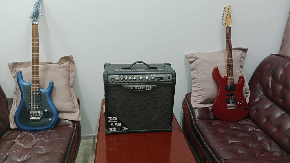 Электрогитара Manfred и Yamaha, Комбик LINE6.