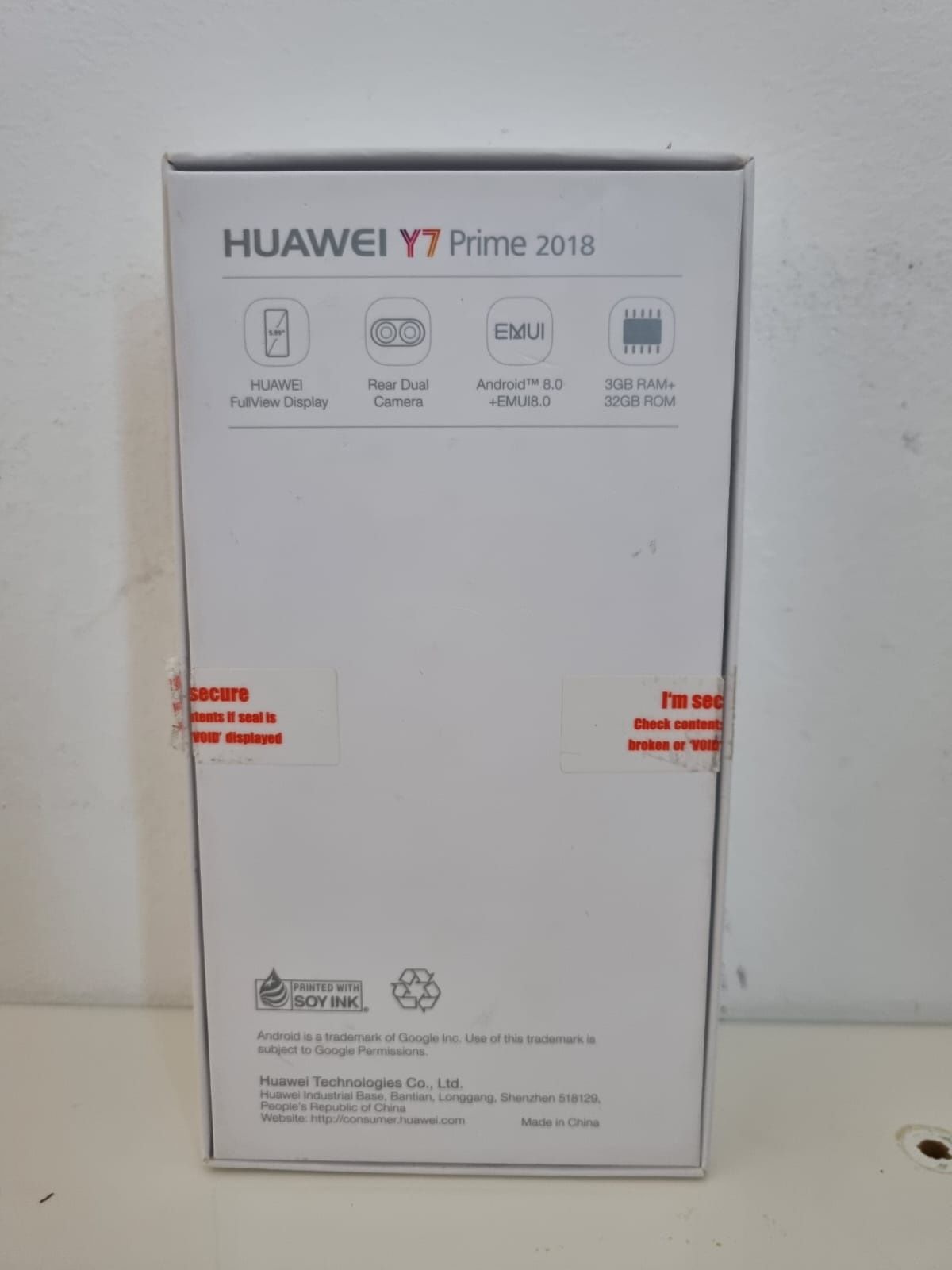 Telefon Huawei Y7 Prime 2018 cu accesorii, husa originala