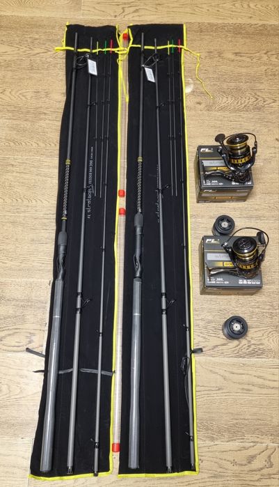 SET 2 Feedere FL Strategist Distance MH 3.90M + 2 Mulinete FL ST6000