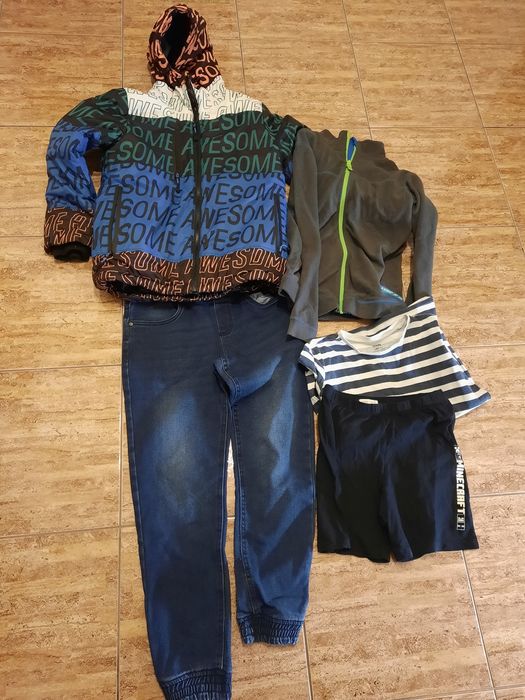 Lot haine groase mărime 146, 11 ani:geaca sky reserved, blugi termo,
