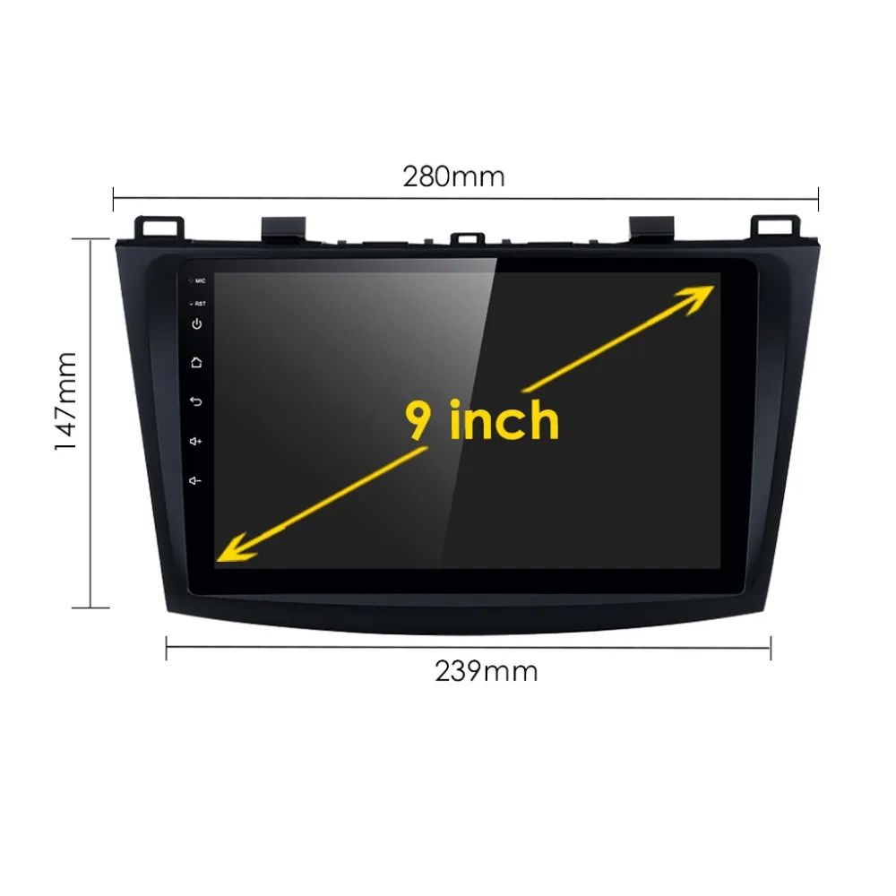 Android навигация/мултимедия за MAZDA 3 (2009-2012) ; 9” с рамка