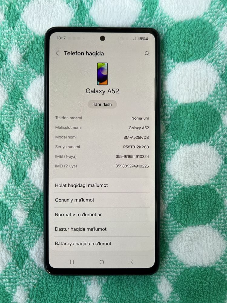 Samsung galaxy a52
