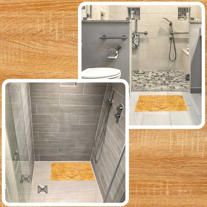 Универсален килим за баня, бамбук, нехлъзгав, влагоустойчив