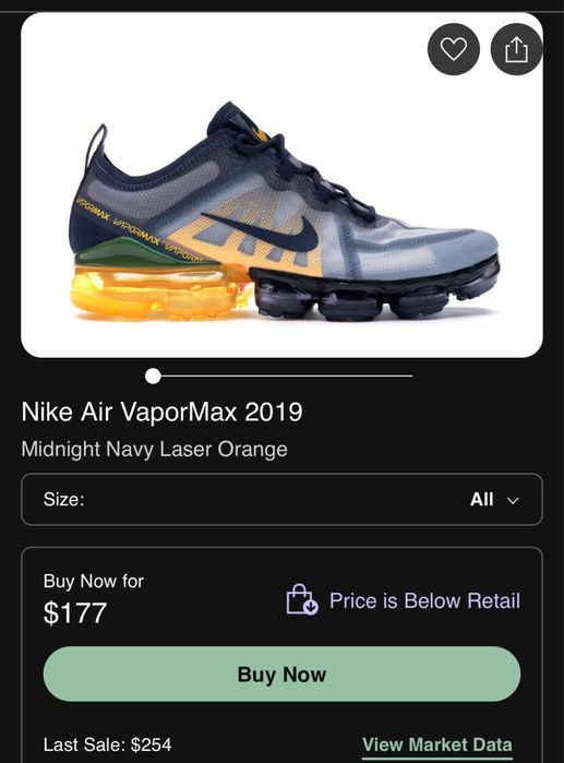 Маратонки NIKE VAPORMAX .Номер 38