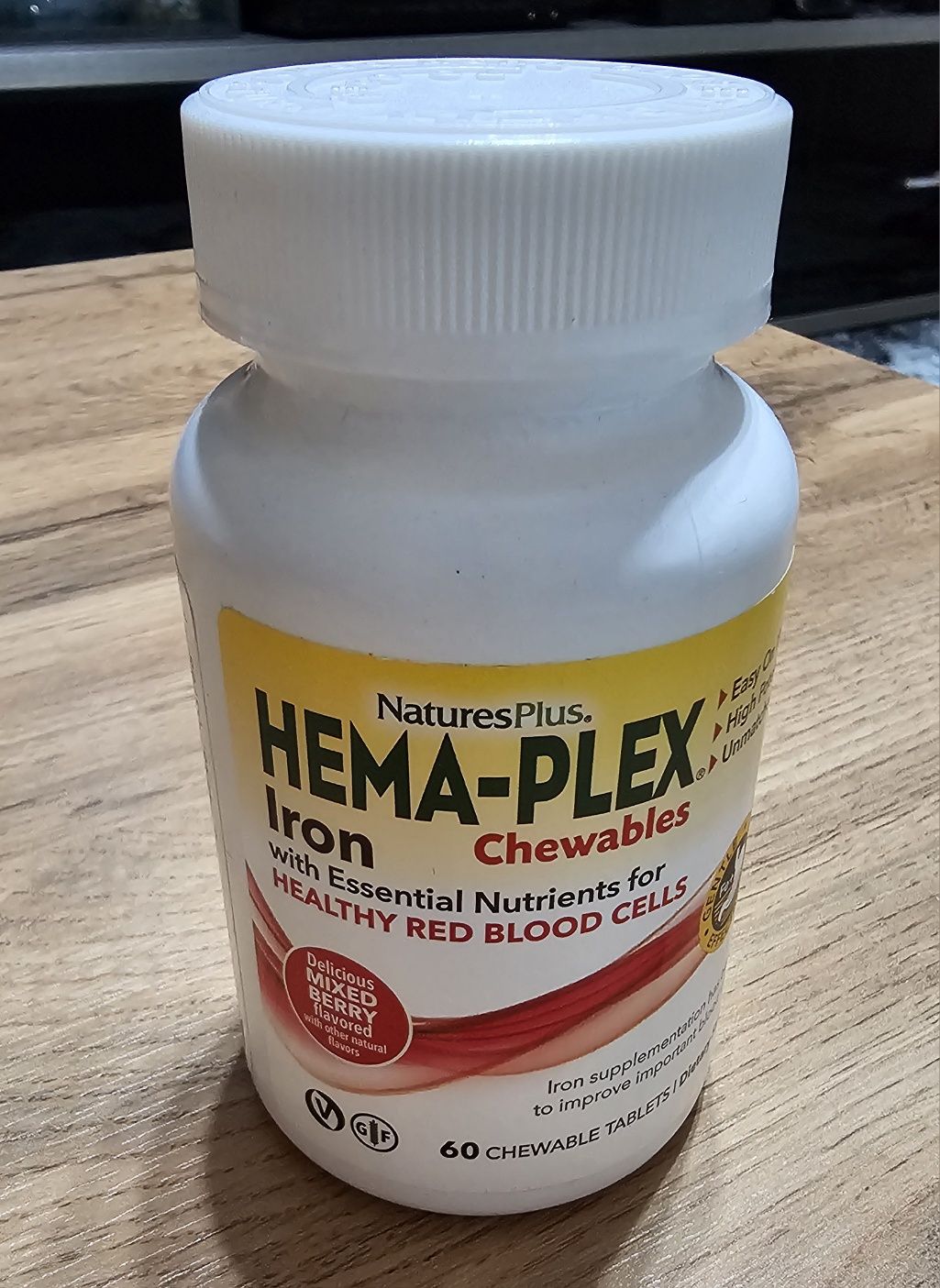 Hema-Plex, жевательная добавка с железом, с ягодным вкусом, 60 шт.