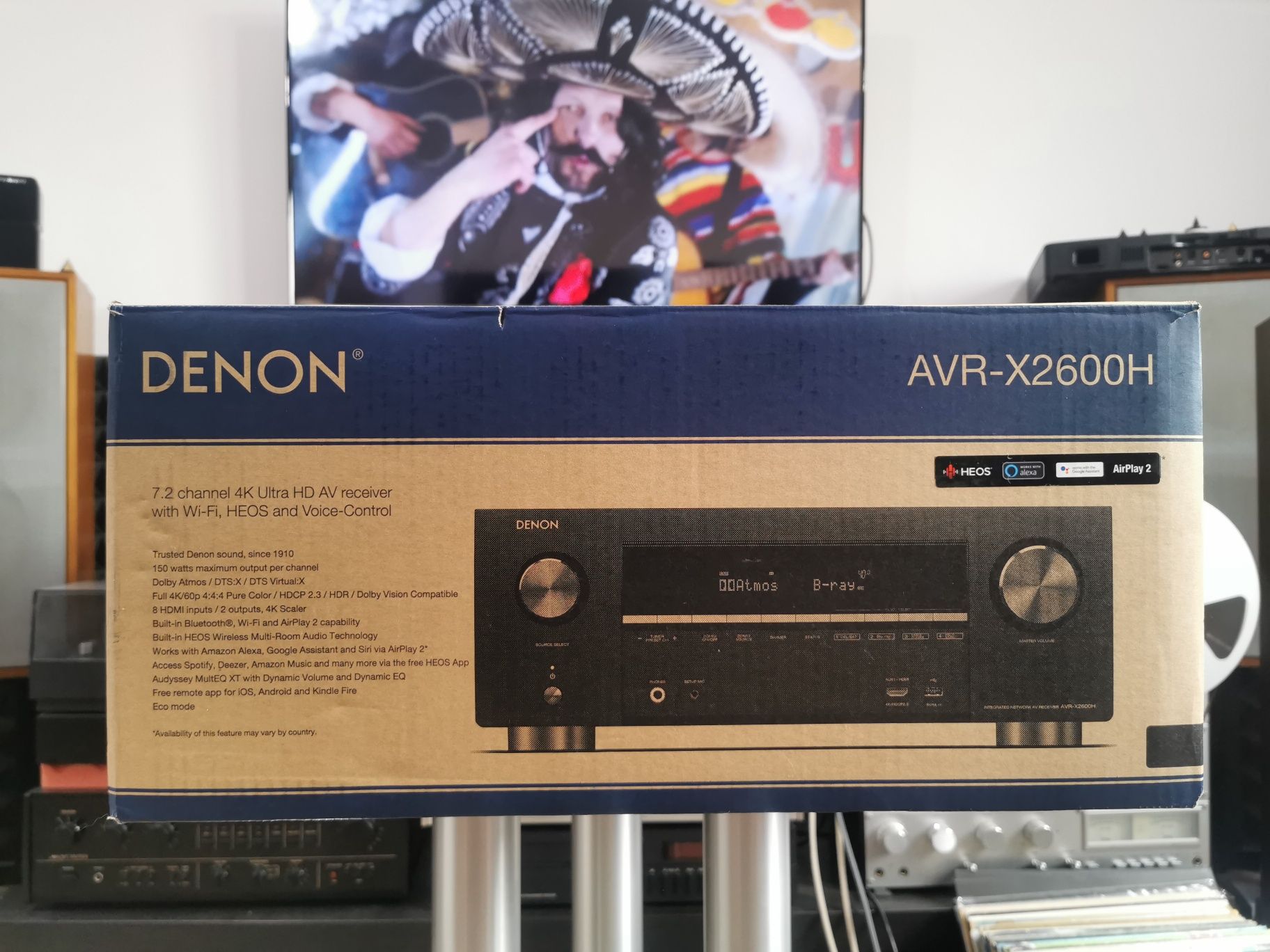 Denon AVR X2600H HDMI eARC Dolby Atmos Bluetooth receiver impecabil