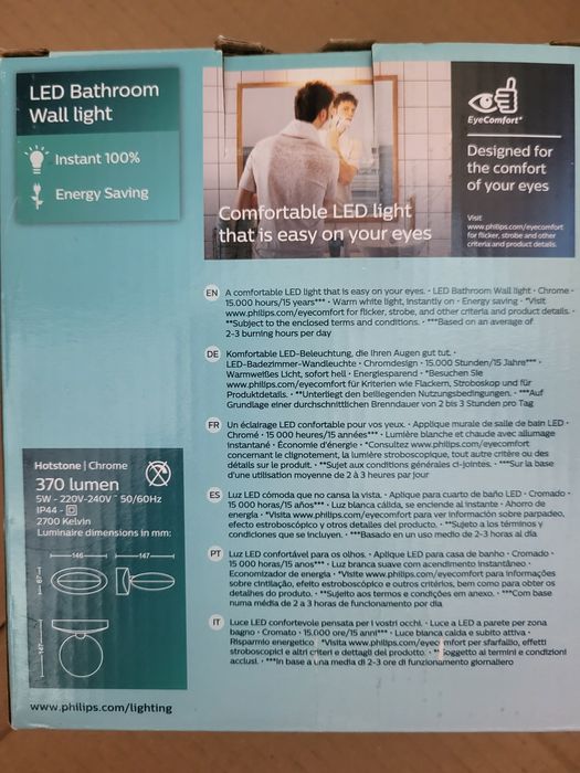 Lampa aplica Baie Philips LED, 60% reducere