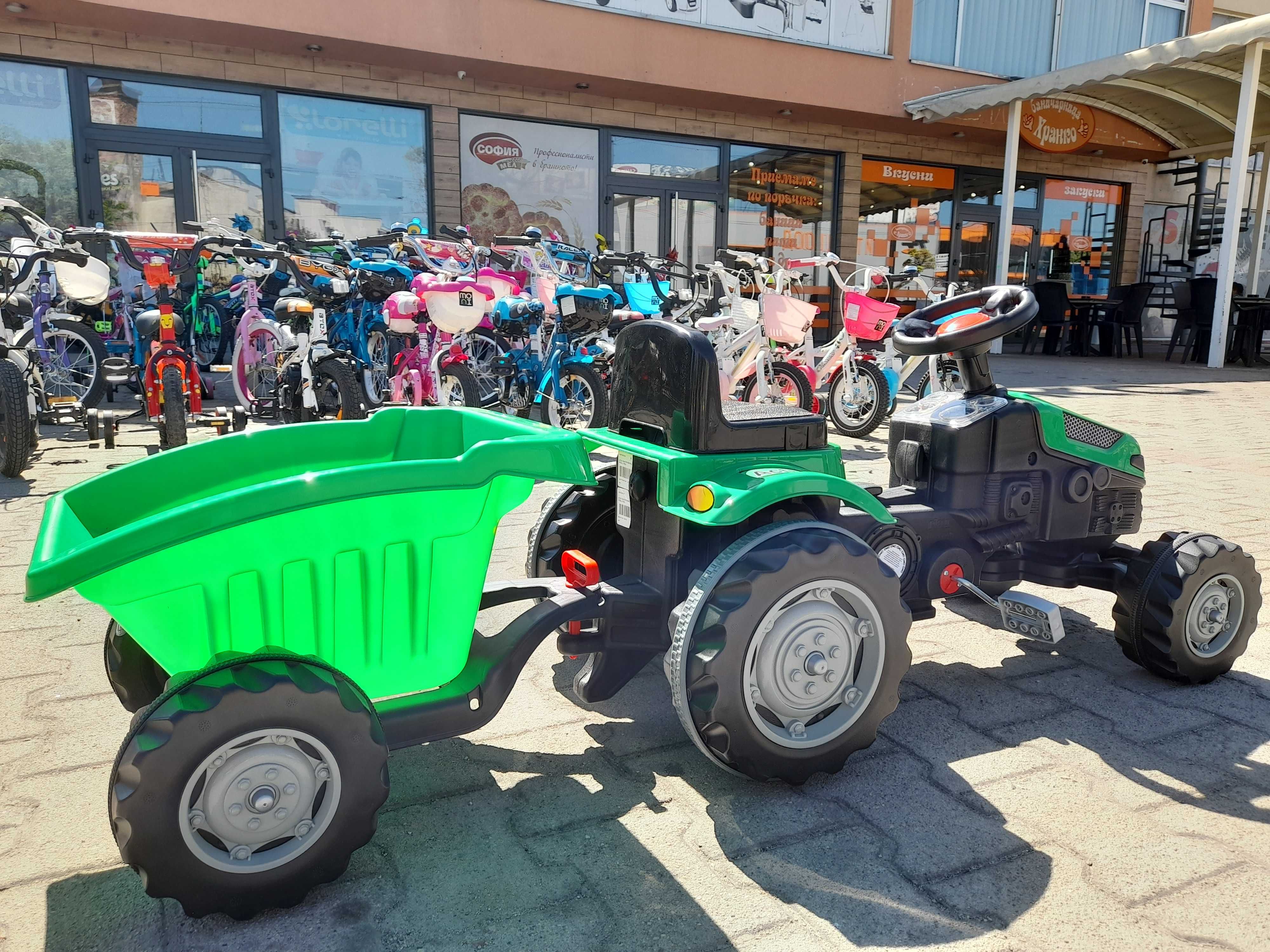PILSAN зелен детски трактор ACTIVE с ремарке