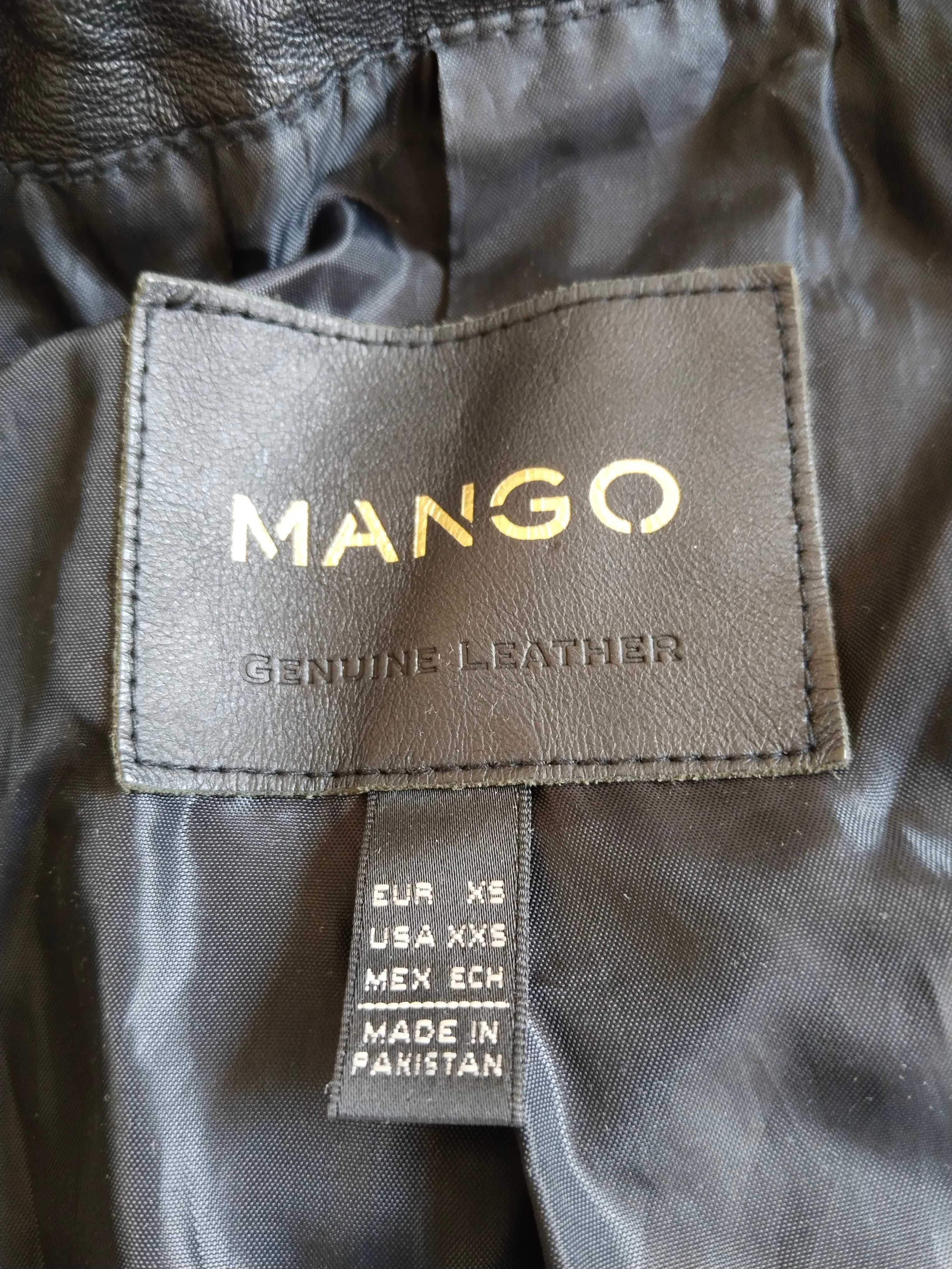 Кожаная куртка Манго XS (Mango)