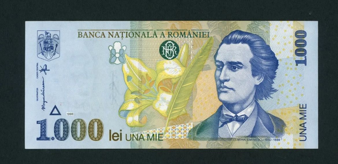 Bancnote 1000 lei 1998 UNC SERII CONSECUTIVE FIȘIC