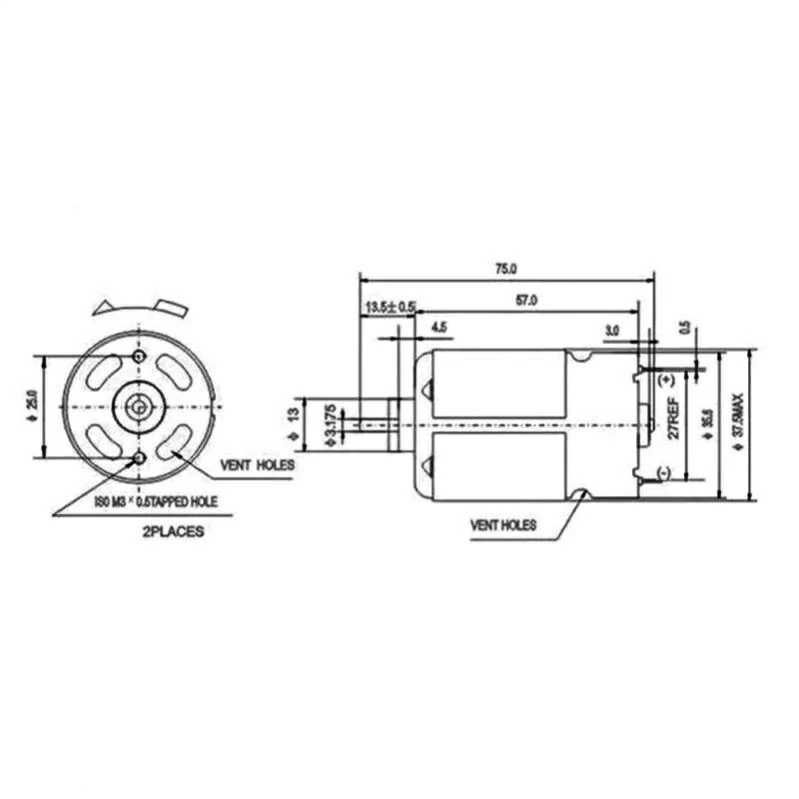 Motor motoras autofiletanta bormasina RS550 18V 20V 21V DC 12 dinti